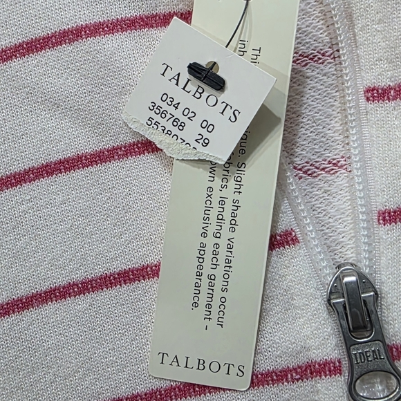 T by Talbots Pink Ombré Striped Quarter-Zip Sweatshirt - Picture 9 of 9